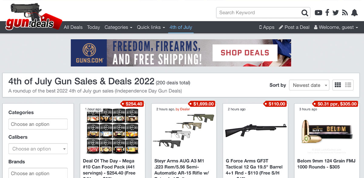 4th of July Gun Sales & Deals 2022